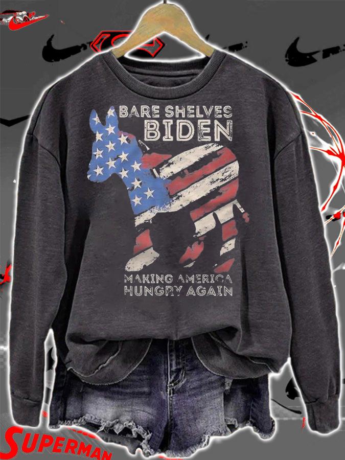 Bare Shelves Joe Biden Making America Hungry Again Political Democrat Flag Vintage T-Shirt t-shirt sweatshirt