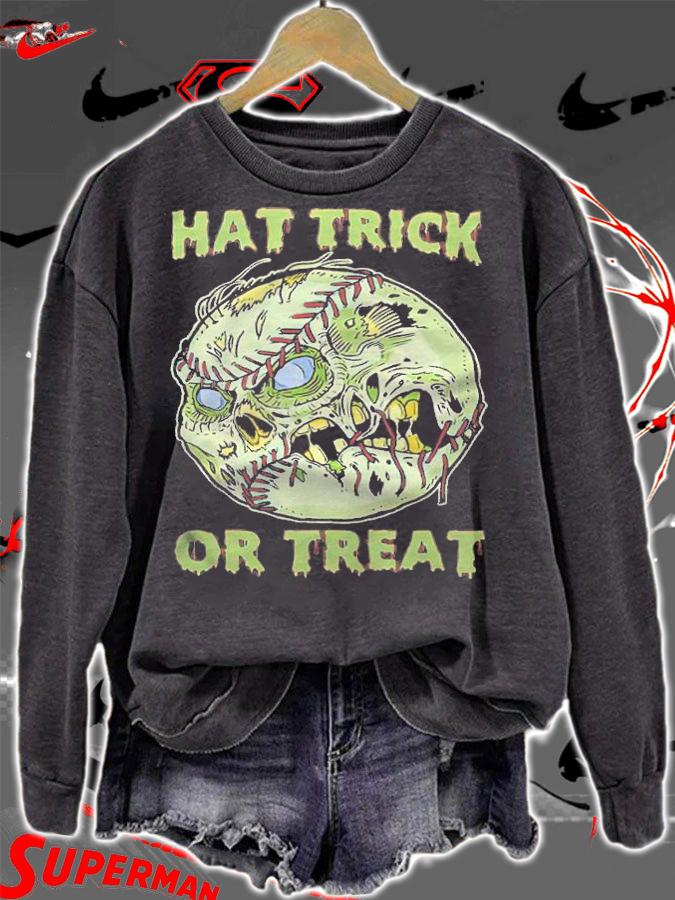 Baseball Skull Hat Trick Or Treat Shirt t-shirt sweatshirt
