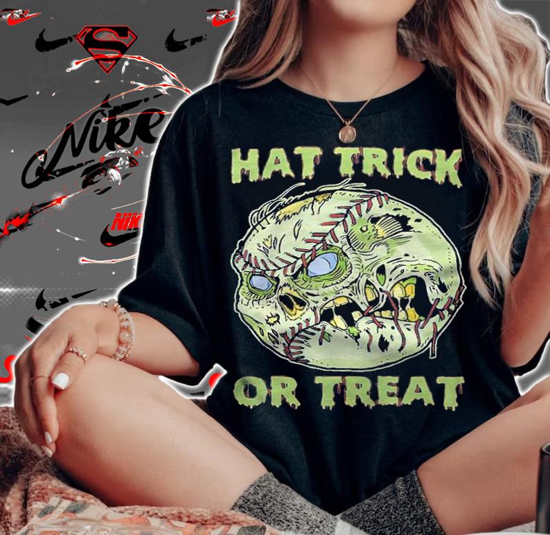 Baseball Skull Hat Trick Or Treat Shirt t-shirt woman shirt