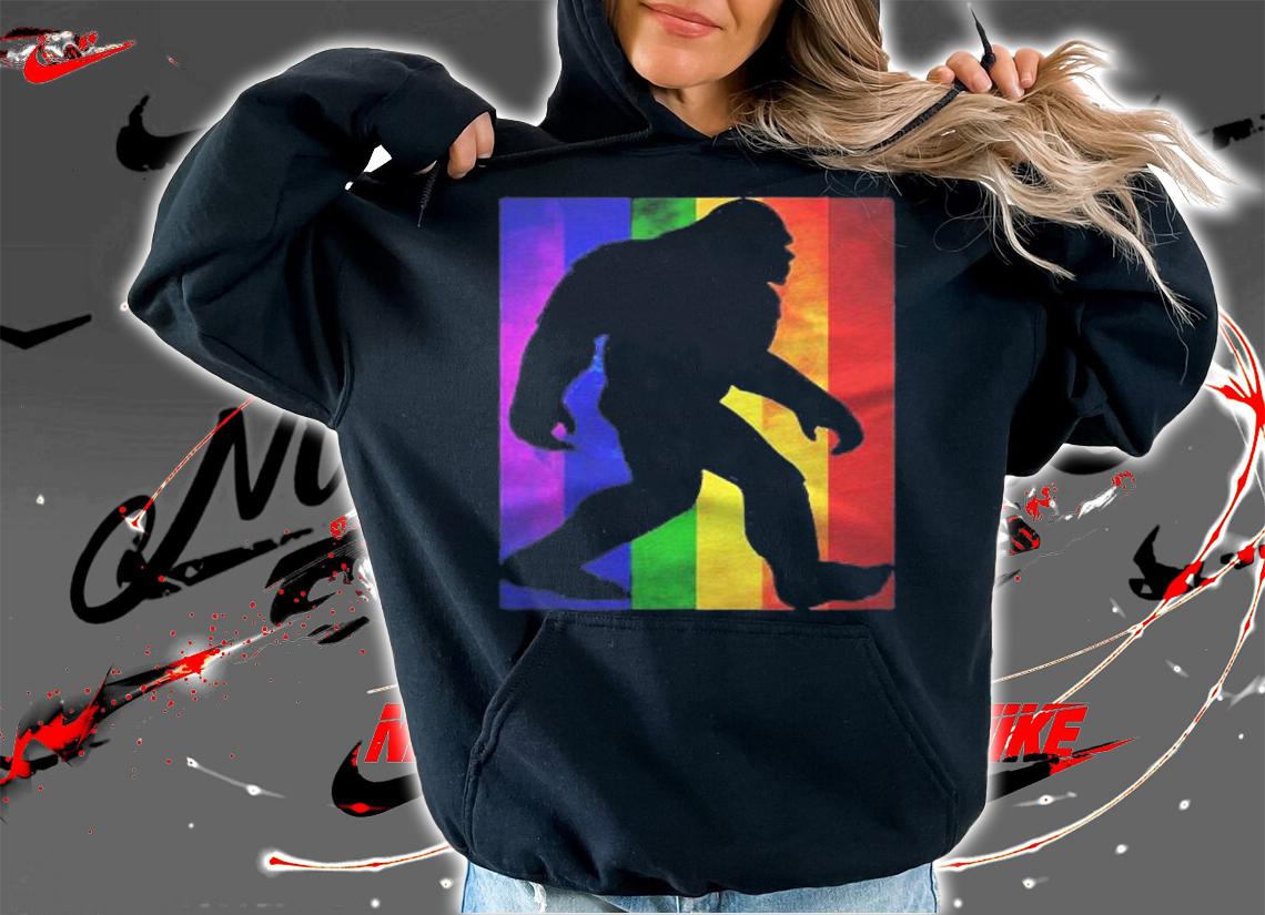 Bigfoot Rainbow Flag Gay Pride Month Lgbtq Gift Sasquatch Premium Shirt t-shirt hoodie