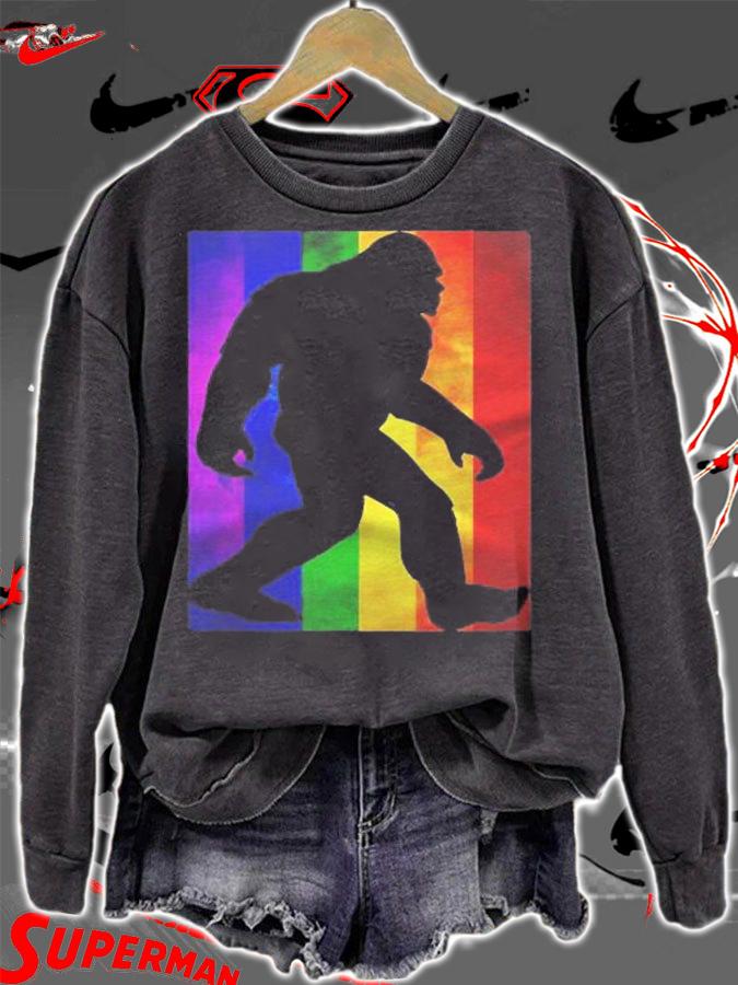 Bigfoot Rainbow Flag Gay Pride Month Lgbtq Gift Sasquatch Premium Shirt t-shirt sweatshirt