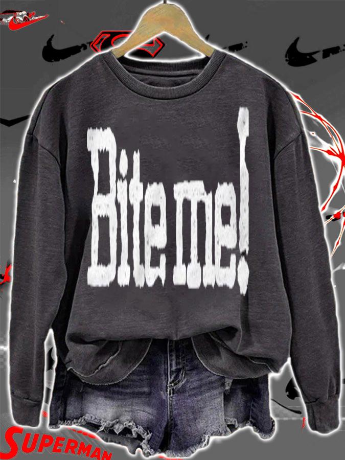 Bite Me Zombie & Vampire Lovers Dark Humor For Halloween Shirt t-shirt sweatshirt