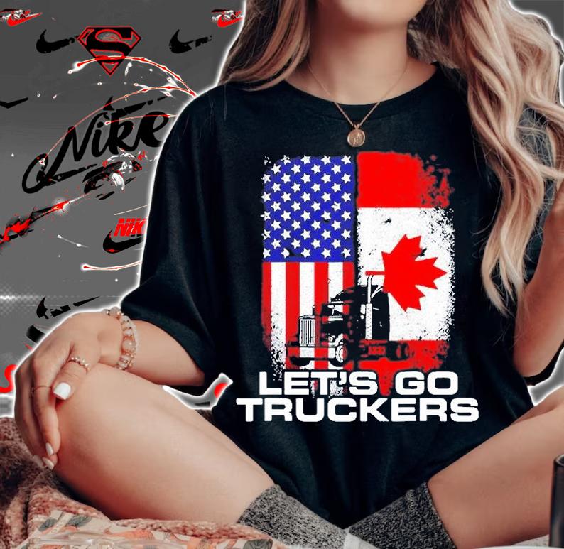 Freedom Convoy 2022 Lets Go Truckers Mandate Support T-Shirt t-shirt