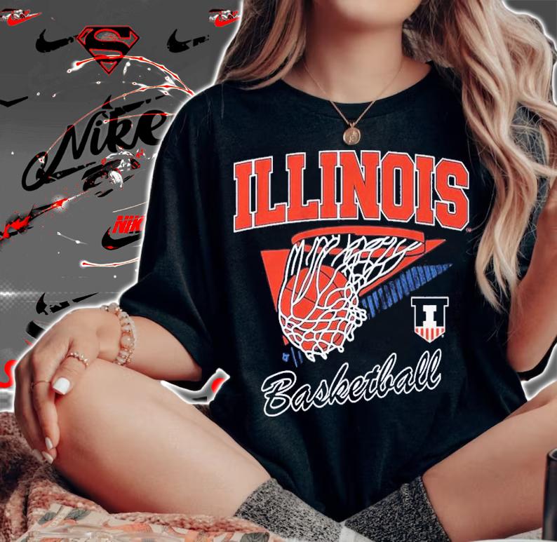 Illinois Fighting Illini Basketball Shirt t-shirt woman shirt