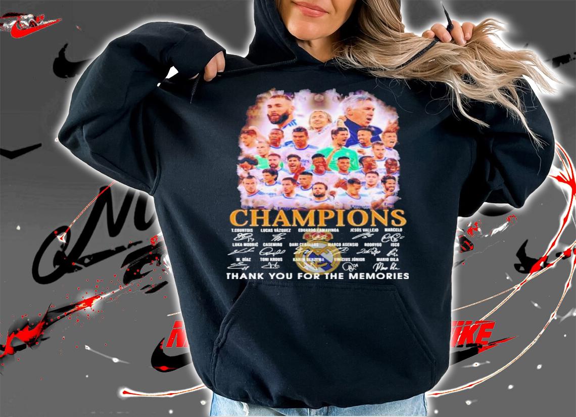 Real Madrid CF Champions Signatures Thank You For The Memories Shirt t-shirt hoodie
