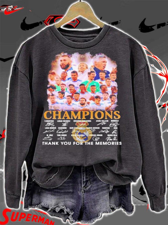 Real Madrid CF Champions Signatures Thank You For The Memories Shirt t-shirt sweatshirt