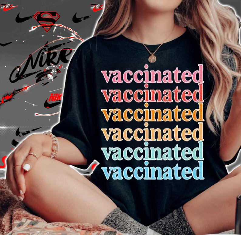 Vaccinated Rainbow T-shirt t-shirt woman shirt