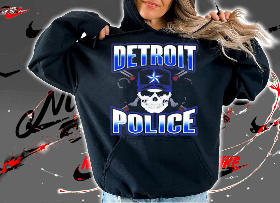 Detroit Michigan Pd Policeman Graphic Skull Guns Shirt t-shirt hoodie