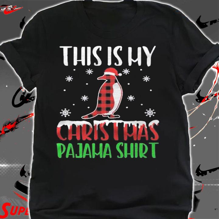 This Is My Christmas Pajama Penguin Buffalo Plaid Checkered Shirt t-shirt