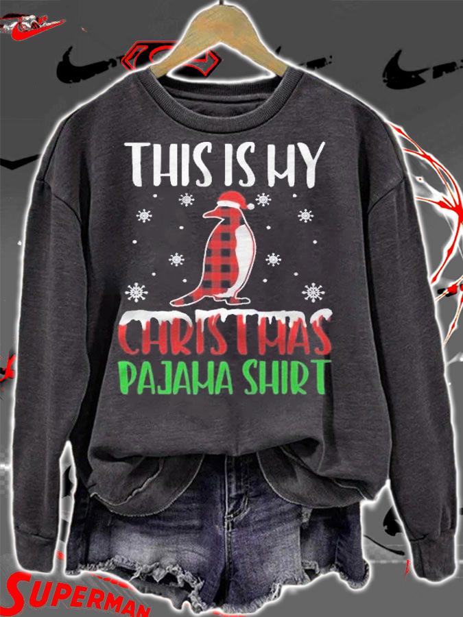 This Is My Christmas Pajama Penguin Buffalo Plaid Checkered Shirt t-shirt