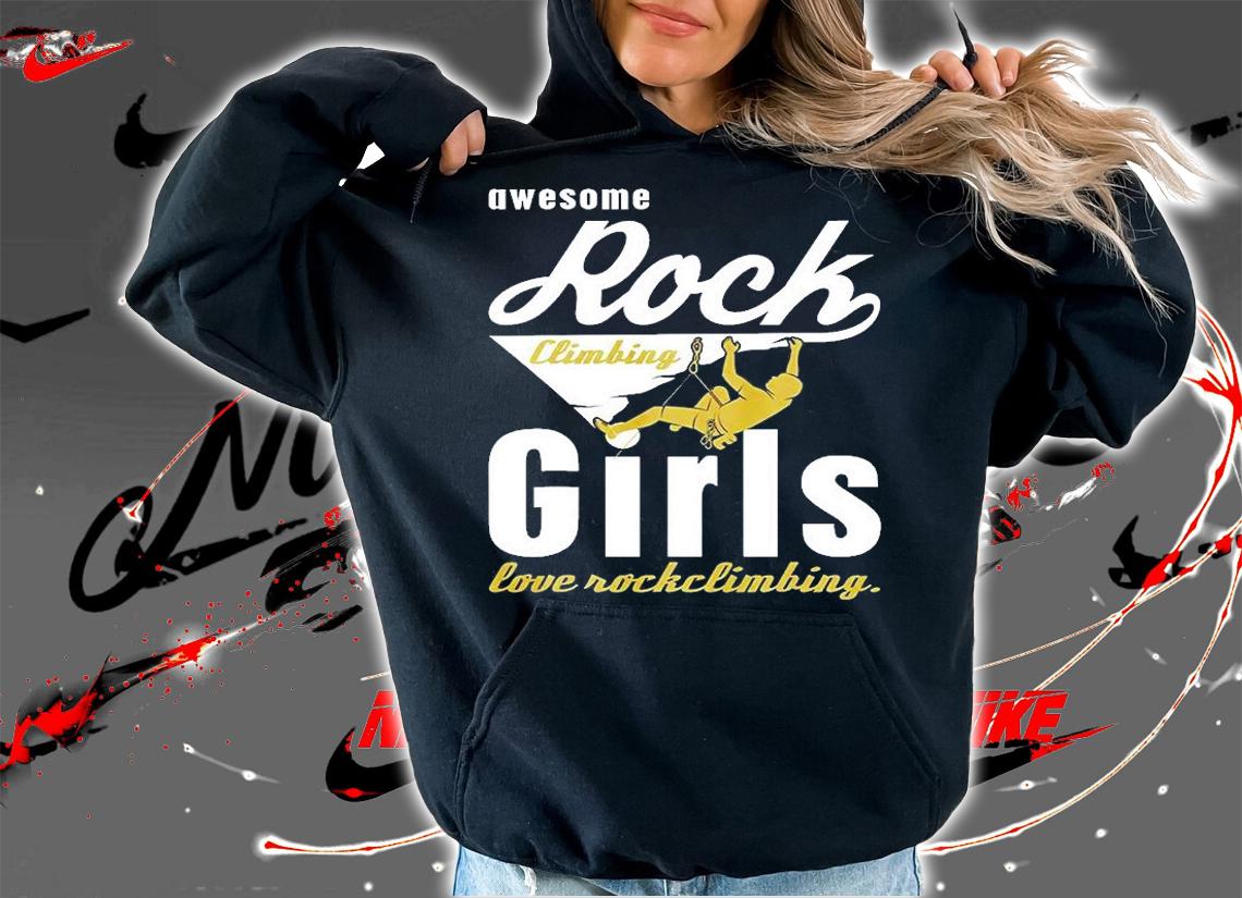 Vintage Mountaineering With Awesome Girls Love Rock Climbing T-Shirt t-shirt hoodie