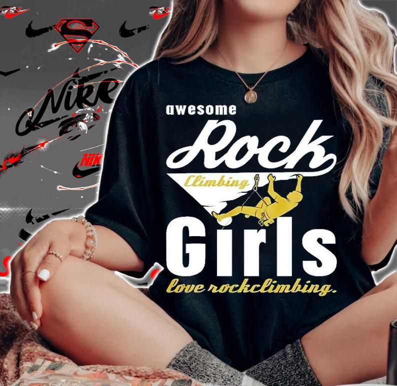 Vintage Mountaineering With Awesome Girls Love Rock Climbing T-Shirt t-shirt woman shirt