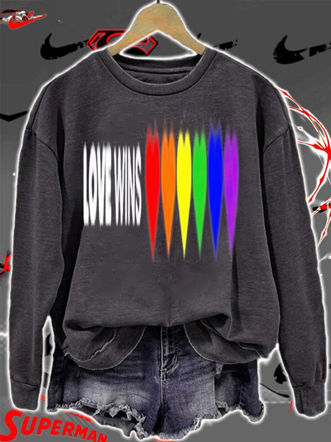 Womens Happy Pride Month Love Wins T-Shirt t-shirt sweatshirt