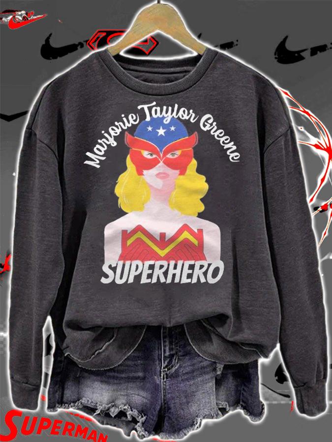 Marjorie Taylor Greene Is My Hero-Superhero T-Shirt t-shirt sweatshirt
