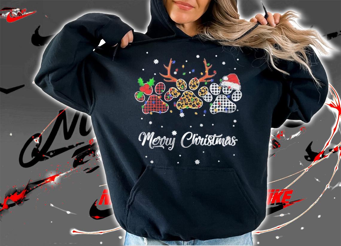 Merry Christmas Dog Paw Costume Dog Lover Xmas Gift Shirt t-shirt hoodie