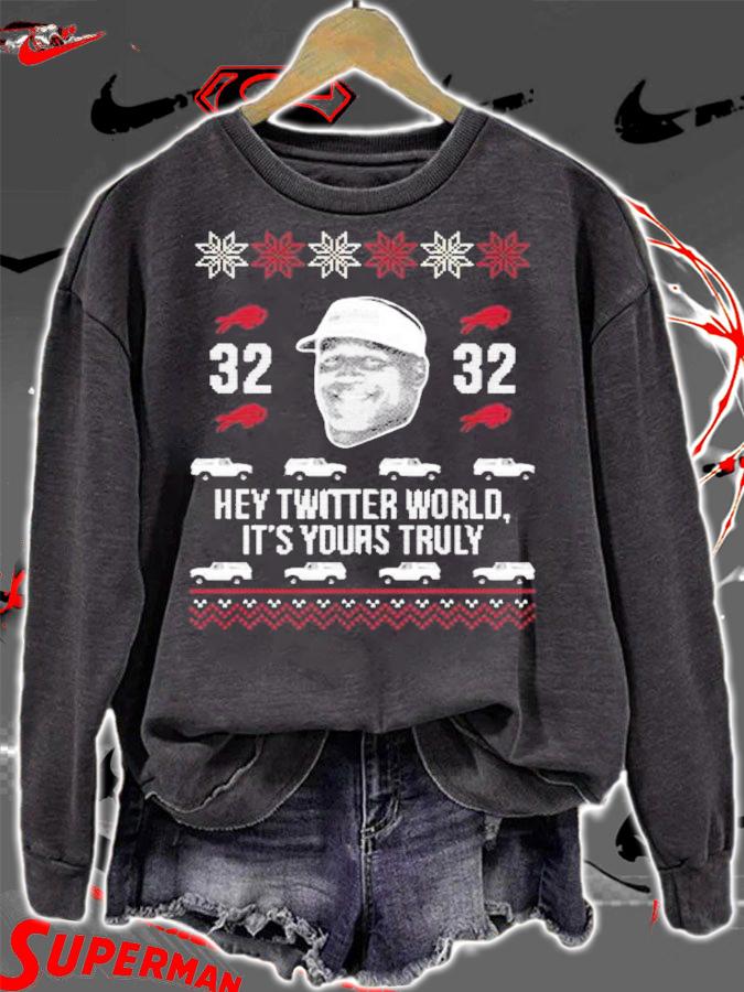 Oj Simpson Hey Twitter World It's Yours Truly Tacky Christmas Shirt t-shirt sweatshirt