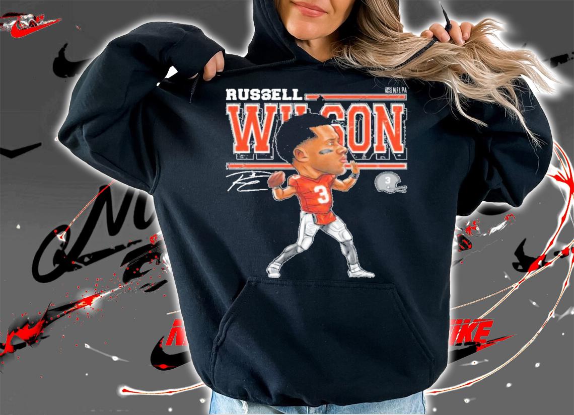 Russell Wilson Denver Cartoon Football Signatures Shirt t-shirt hoodie