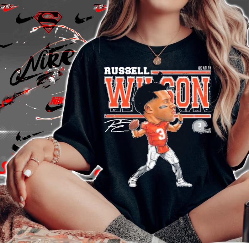 Russell Wilson Denver Cartoon Football Signatures Shirt t-shirt woman shirt