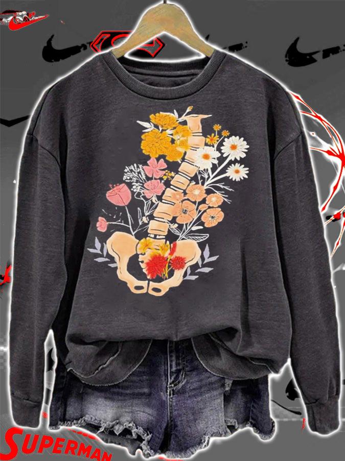 Spine Bone in flower Shirt t-shirt