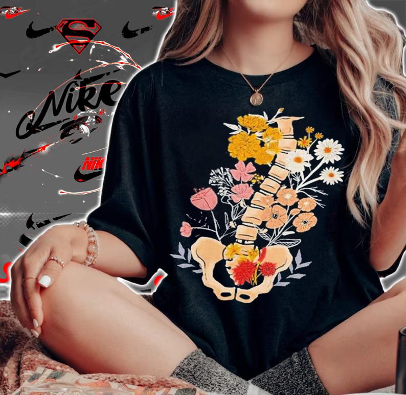 Spine Bone in flower Shirt t-shirt