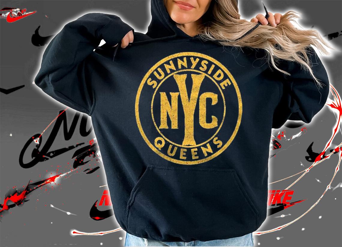 Sunnyside Queens Nyc Vintage Sign Distressed Amber Print Shirt t-shirt hoodie