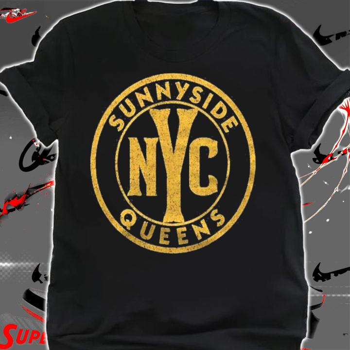 Sunnyside Queens Nyc Vintage Sign Distressed Amber Print Shirt t-shirt shirt