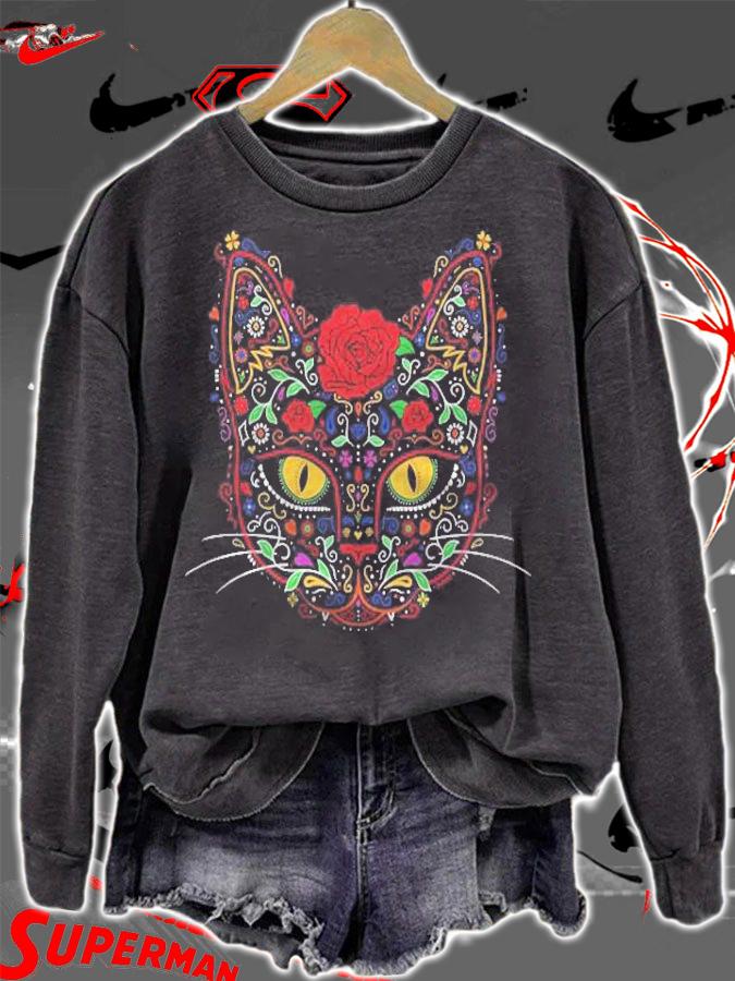 Day Of The Dead Kitty Cat Sugar Skull Essential t-shirt sweatshirt