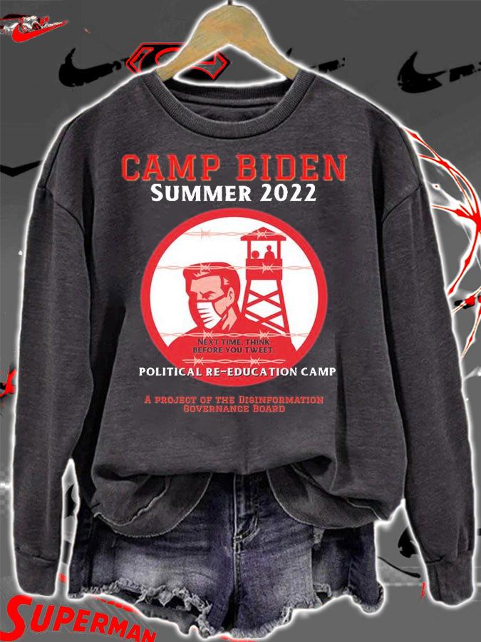 Funny Conservative Camp Biden Next Time Think Before You Tweet T-Shirt t-shirt