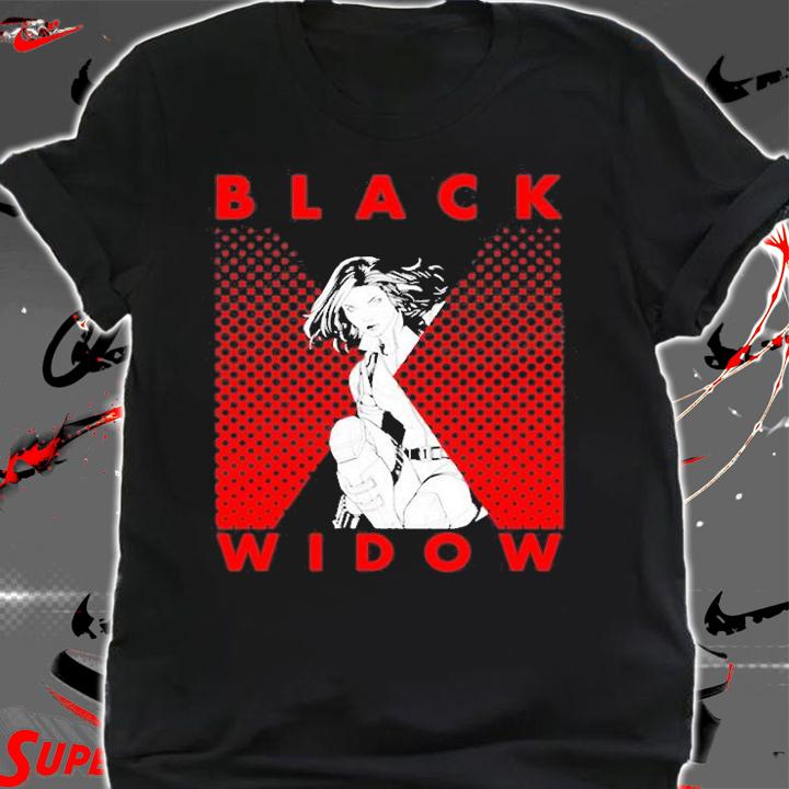 Marvel Black Widow Halftone Portrait Logo T-Shirt t-shirt