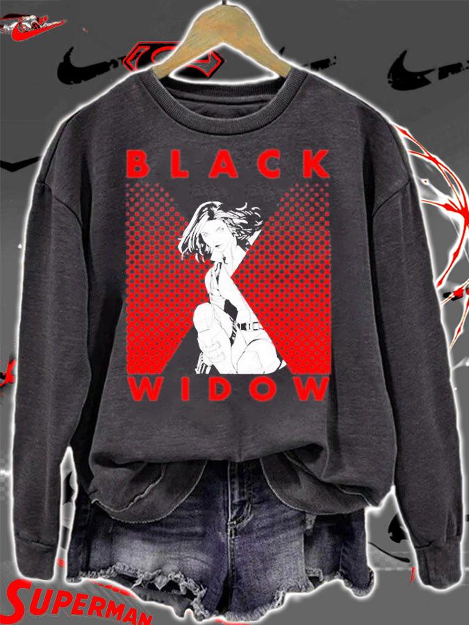 Marvel Black Widow Halftone Portrait Logo T-Shirt t-shirt