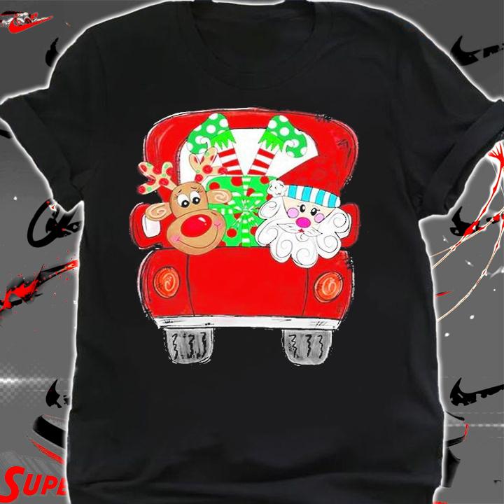 Santa Claus Reindeer In Van Car Christmas T-Shirt t-shirt shirt