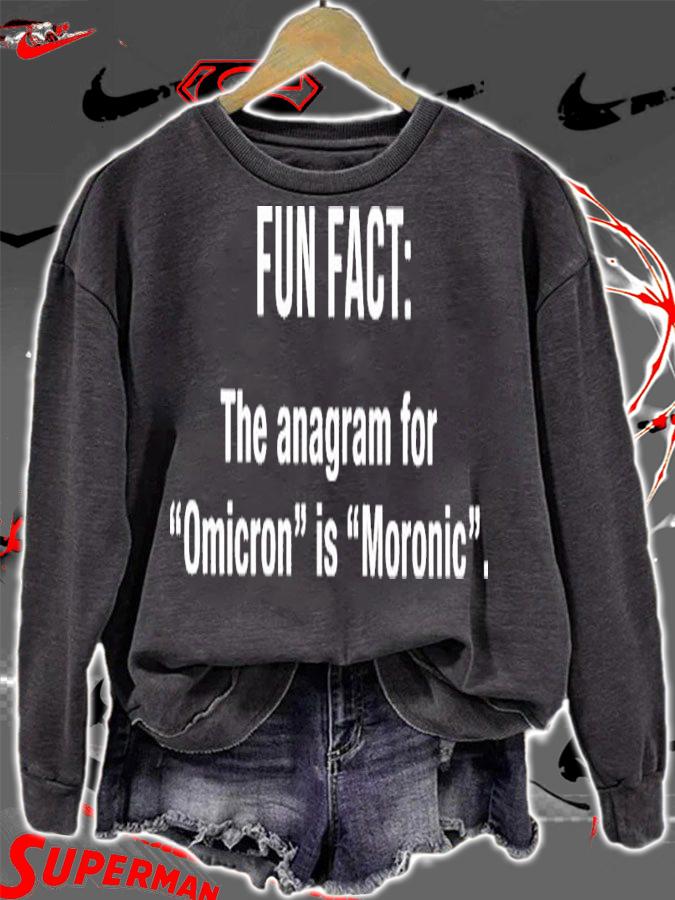 Fun Fact The Anagram For Omicron Is Moronic Shirt t-shirt sweatshirt