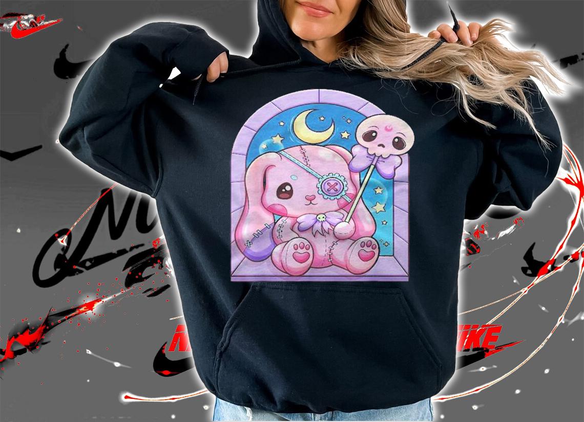 Kawaii Pastel Goth Cute Creepy Rabbit Stuffed Toy Shirt t-shirt hoodie