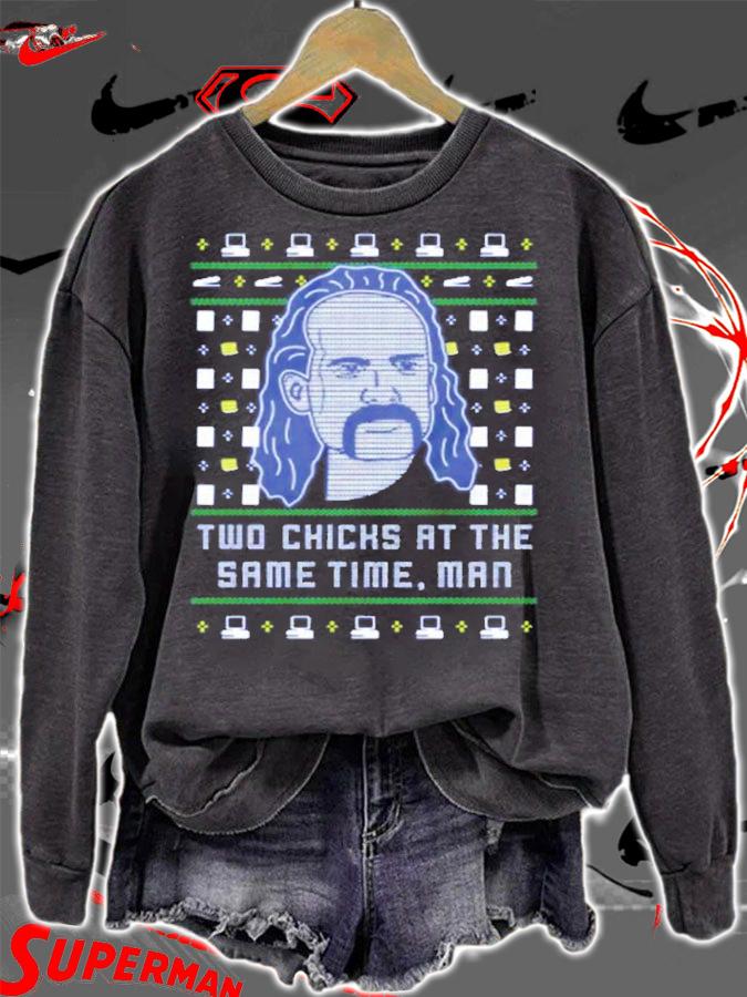 Lawrence Two Chichs At The Same Time Man Tacky Christmas Shirt t-shirt sweatshirt