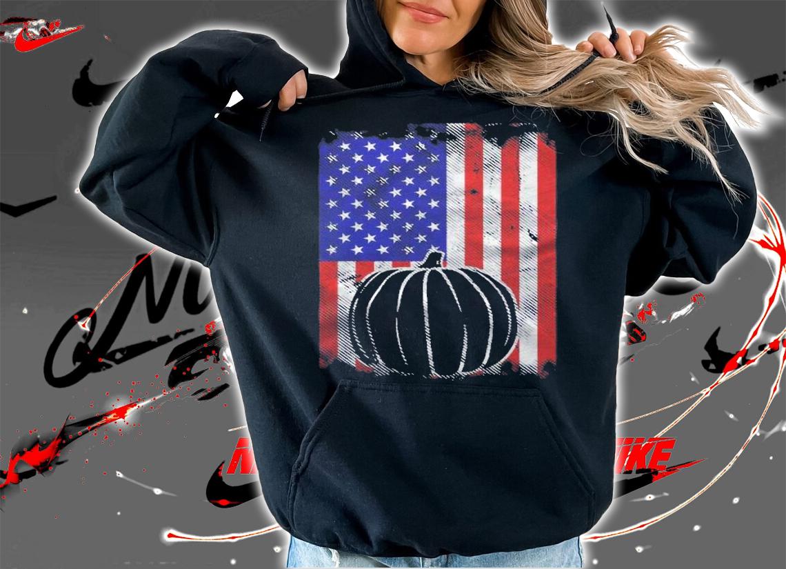 Pumpkin Us American Flag Halloween 2021 Patriotic shirt t-shirt hoodie