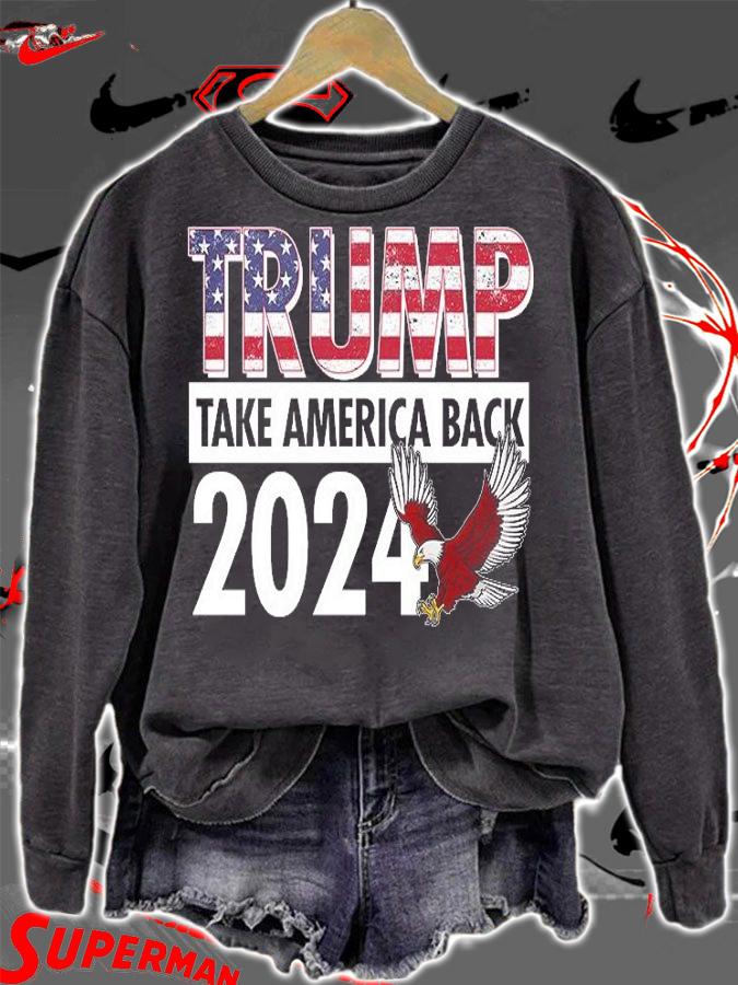 Trump Take America Back 2024 USA Flag Eagle Vintage T-Shirt t-shirt sweatshirt
