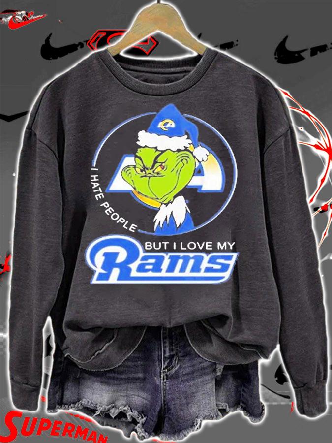 Grinch I Hate People But I Love My Los Angeles Rams T-Shirt t-shirt sweatshirt