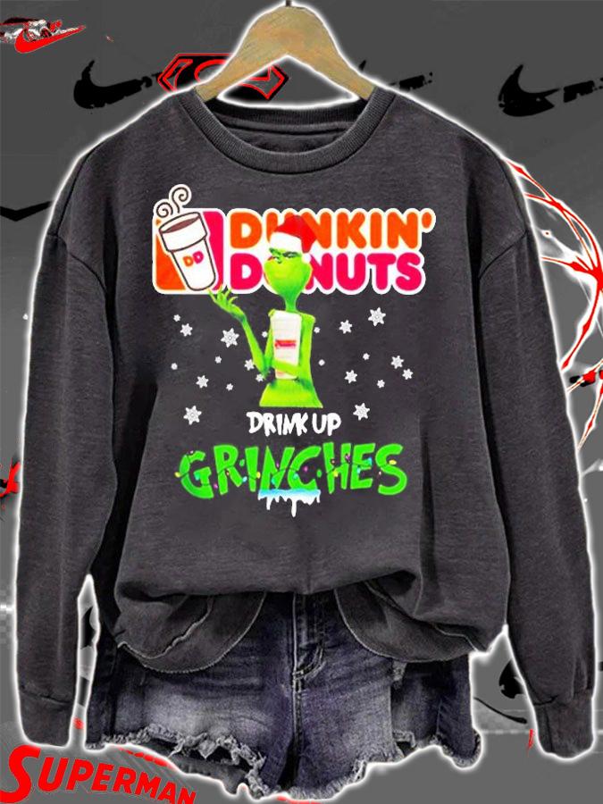 Dunkin Donuts Drink Up Grinches Christmas 2021 Sweater Shirt t-shirt sweatshirt