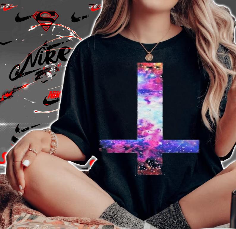 Inverted Galaxy Cross Funny Religion Banter Space Fashion New Shirt t-shirt woman shirt