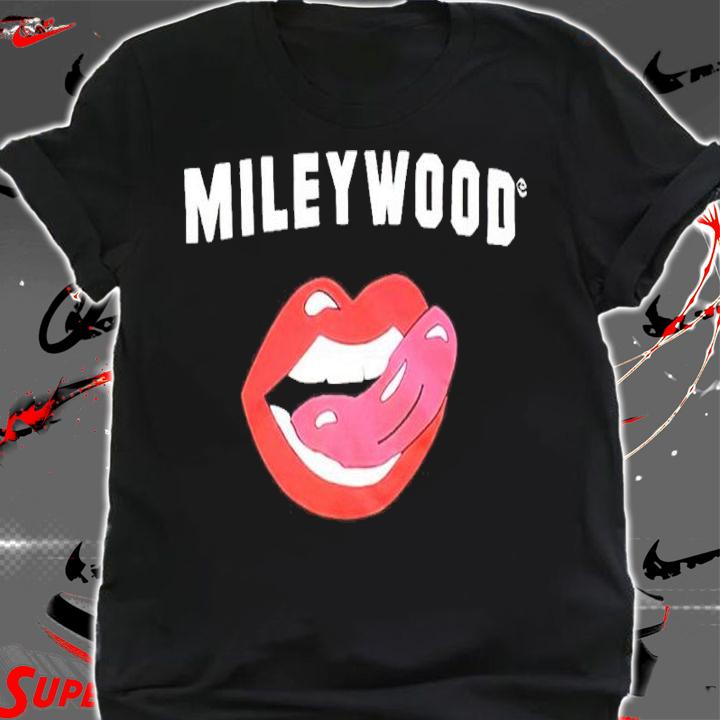Miley Cyrus Mileywood Mouth Licking Lips Shirt t-shirt