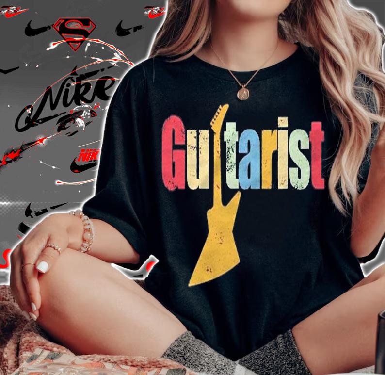 Vintage Guitar Electric Guitarist Gift Men Shirt t-shirt