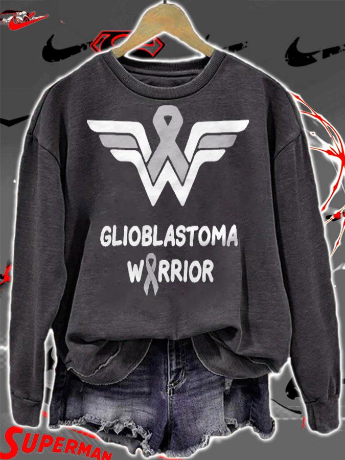 Glioblastoma Awareness Warrior Support Survivor Gray Ribbon T-shirt