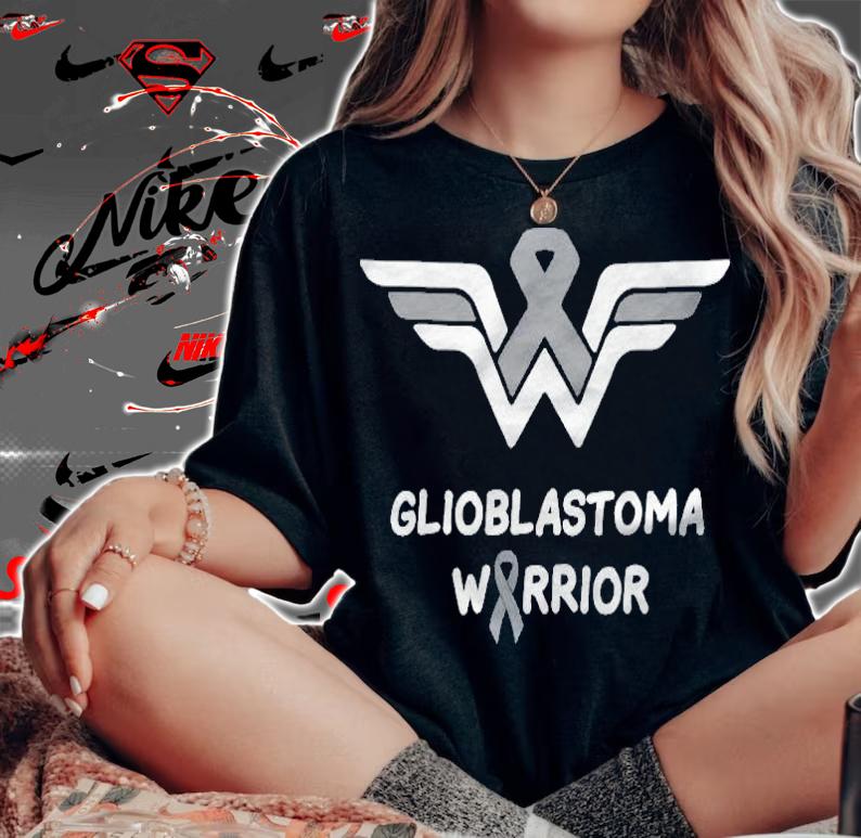 Glioblastoma Awareness Warrior Support Survivor Gray Ribbon T-shirt