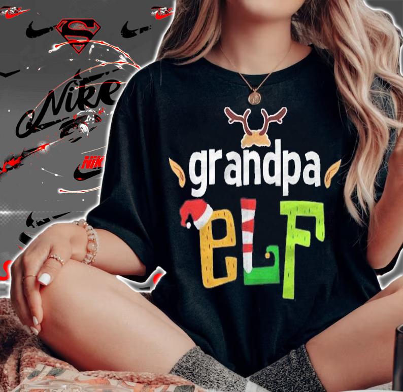 Grandpa Elf Elf Squad Family Christmas Matching Shirt woman shirt