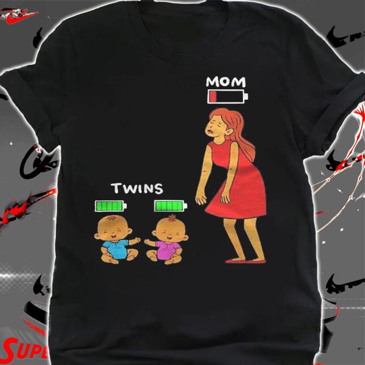 Mom Of Twins Tired Low Energy Mama Battery Charge Costume Shirt shirt
