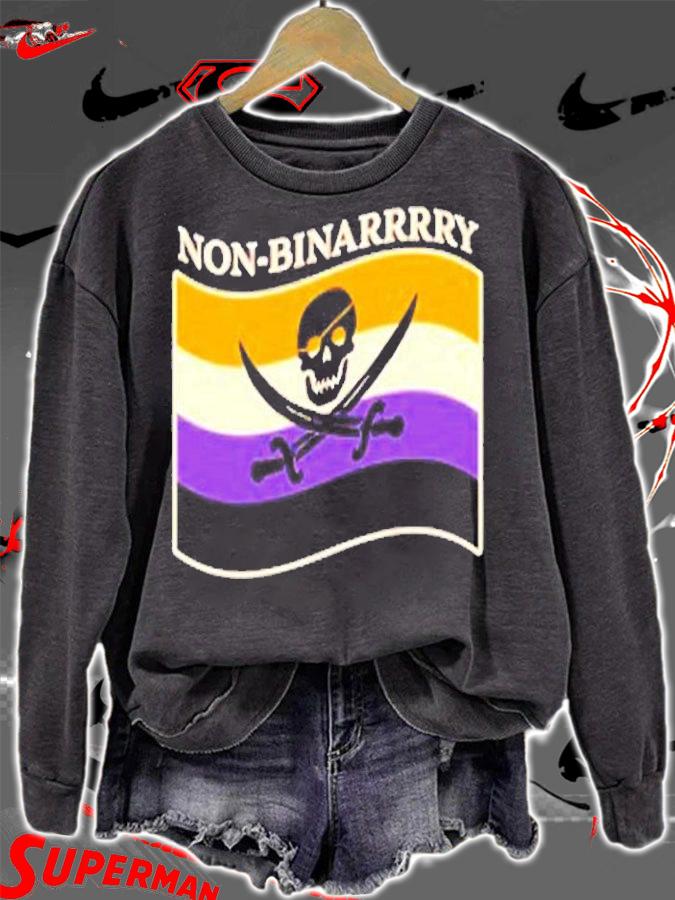 Non-binarrrry Pirate Flag shirt