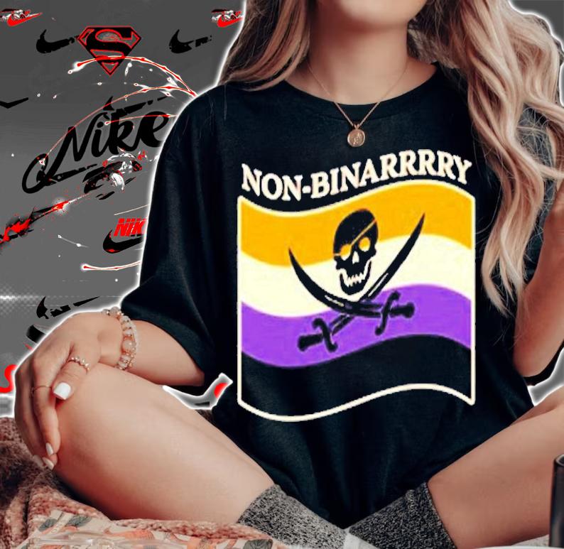 Non-binarrrry Pirate Flag shirt