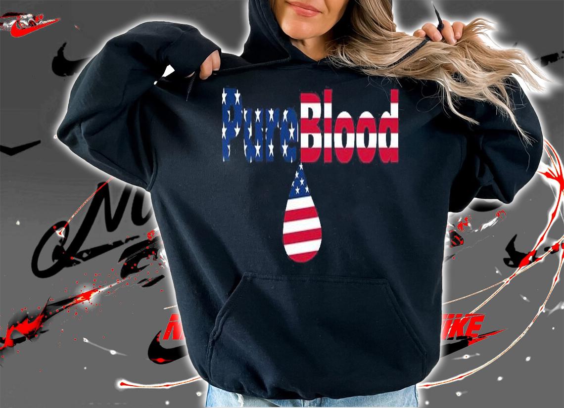 Pure Blood Anti Vaccine USA Flag T-Shirt hoodie