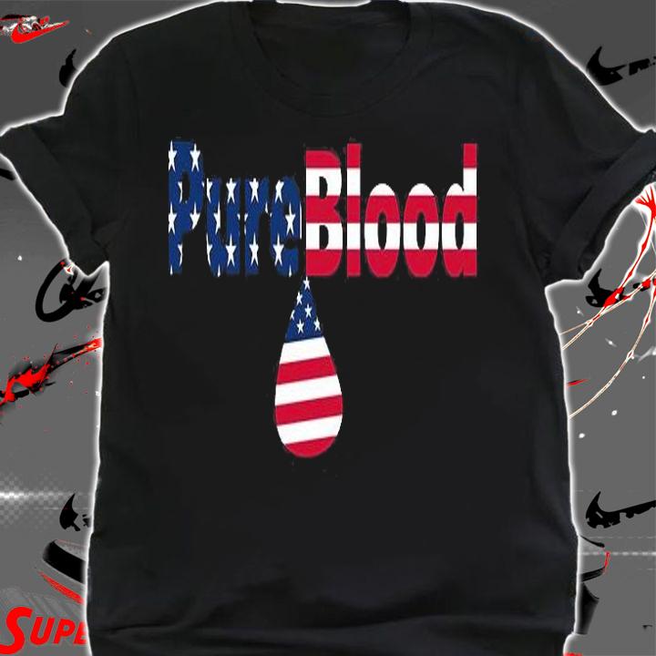 Pure Blood Anti Vaccine USA Flag T-Shirt shirt