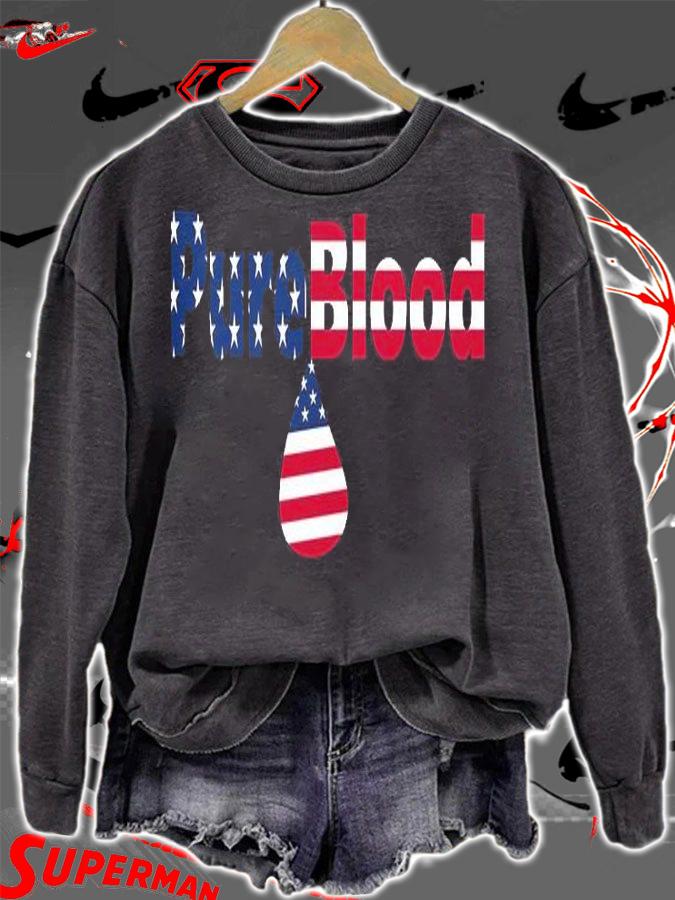 Pure Blood Anti Vaccine USA Flag T-Shirt sweatshirt